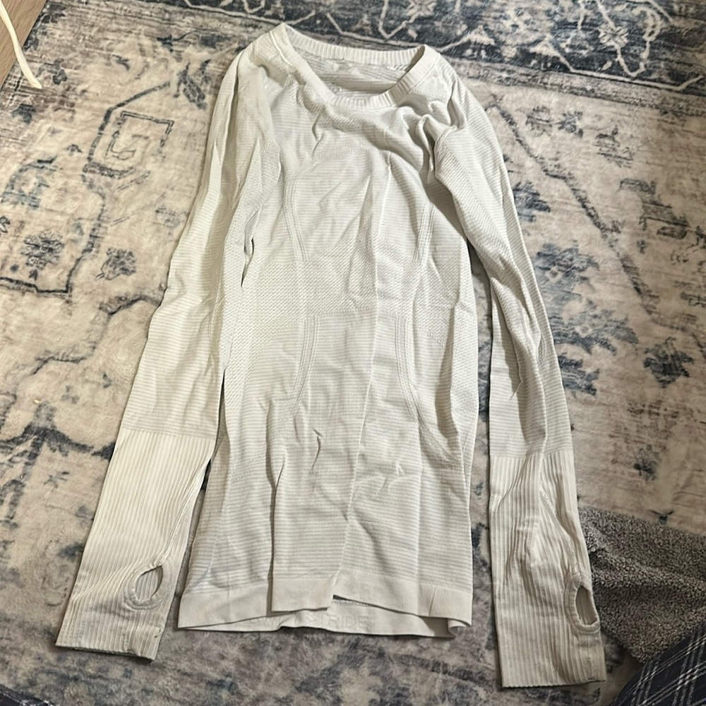 White Lululemon tight long sleeve